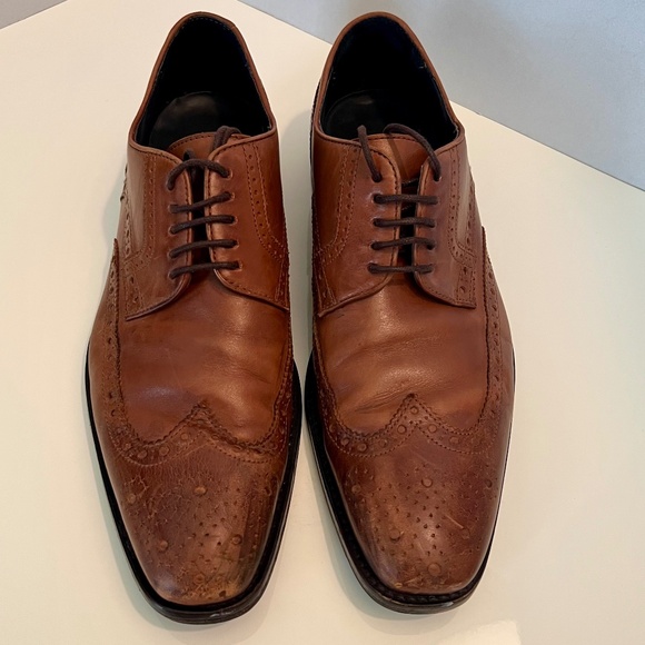 Hugo Boss Men\'s Wingtip Dress Leather Shoes Brown Size 8.5 main image 10